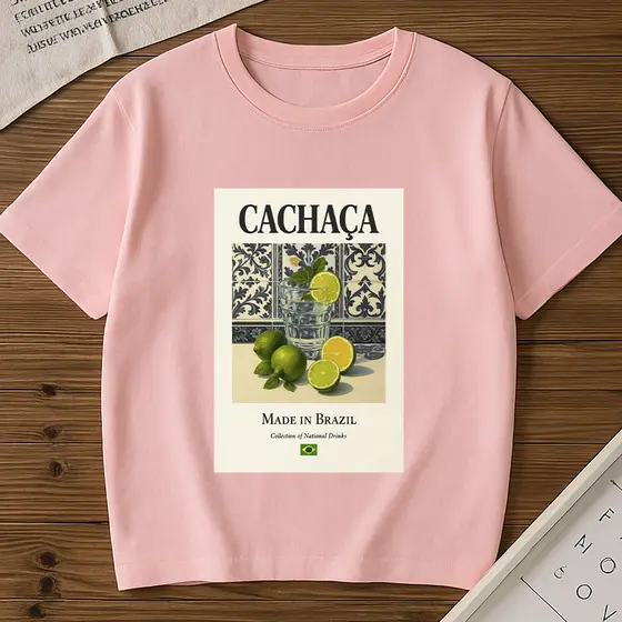 Blusa Básica Feminina Limão Caipirinha Camiseta Gola Redonda Tendência Envio Imediato