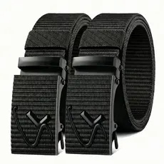 Kit 2 Cintos Táticos Masculinos Fivela Automática Alumínio Nylon Reforçado 120cm Cores Sortidas