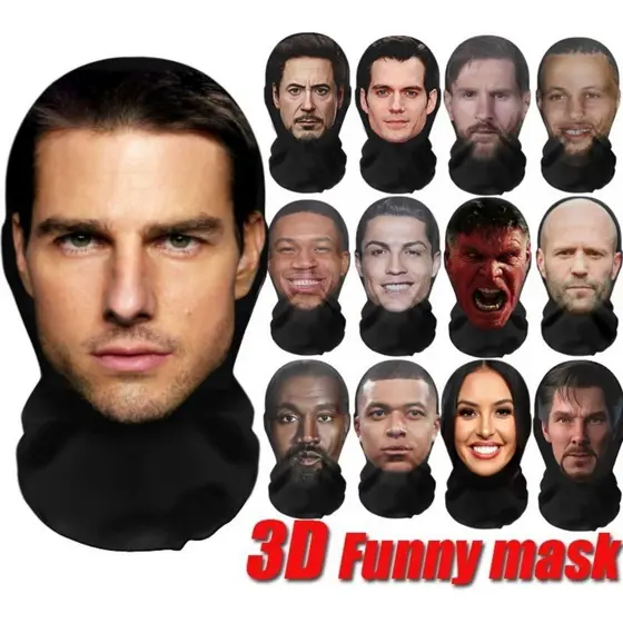 Máscara 3D Realista De Halloween , Rosto Inteiro , Protetor Solar De Seda Gelada , Balaclava , Jason Statham Tom Cruise