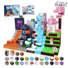 Blocos Magnéticos 100 Peças Montessori STEM–Cubos de Construção Pirata, Educativo para Crianças 3 a 10 Anos-CASA BEAUTY
