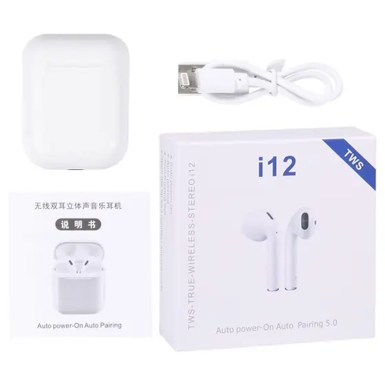 Fone de Ouvido Sem Fio i12 Tws Bluetooth 5.0 Com Touch