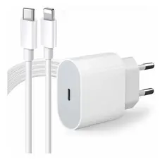 Carregador De iPhone Fonte com Cabo Carregamento Rápido 1m PD 25w