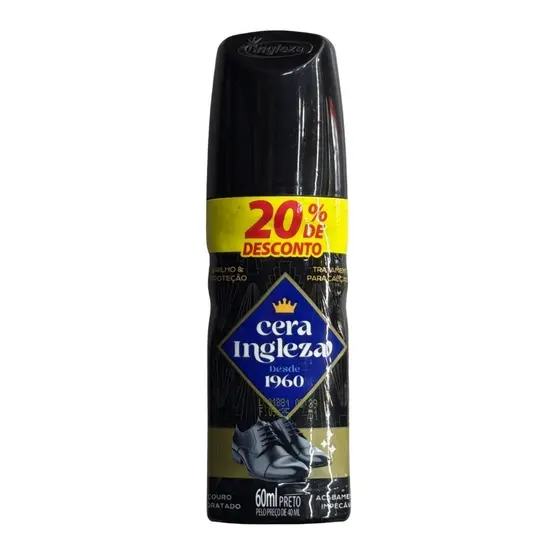 Cera Graxa Preta Ingleza Original 60g Brilho Proteção Couro Bota Militar sapato