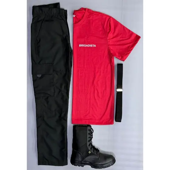 Kit Uniforme de Brigadista Completo – Calça Camisa Coturno e Cinto Profissional