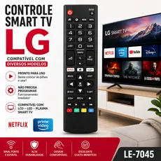Controle Remoto Universal Compatível com LG Smart TV TODOS os Modelos LCD LED PLASMA LE-7045