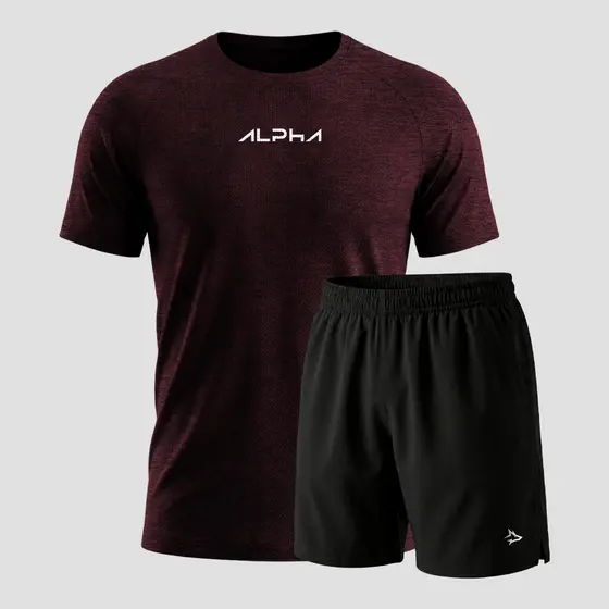 Kit Bermuda Lobo+Camiseta New Fluid Dry Fitness Alpha
