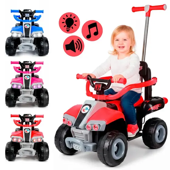 Quadriciclo Elétrico Infantil UTV 6V Menina Menino com Haste Direcional Unitoys Até 30kg