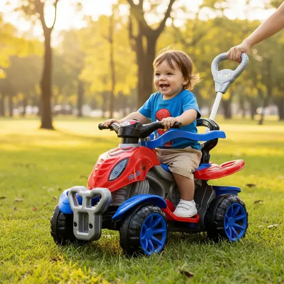 Carrinho Quadriciclo infantil com empurrador e pedal 2 em 1 Maral Spider Até 30kg