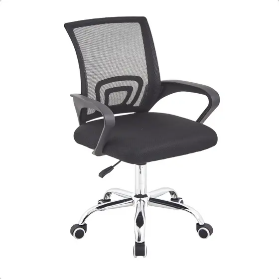 Cadeira de Escritorio Ajustável Com Apoio de Braço Tecido Respiravel Mesh Ergonômica Giratória