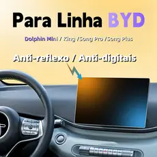 Película Anti-Reflexo e Anti-Digital BYD Dolphin Mini/King/Song Pro/Song Plus/Shark Proteção Completa