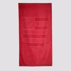 Toalha De Banho Bouton Flamengo Jacquard Vermelha e Preta