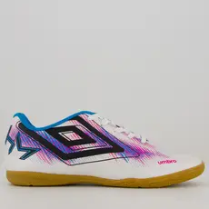 Chuteira Umbro Heatmap Futsal Juvenil Branca e Azul