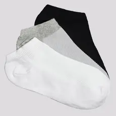 Kit Meia Selene 3 Pares Sapatilha Infantil Branca Preta e Cinza