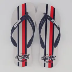 Chinelo Coca Cola Smith Branco e Marinho