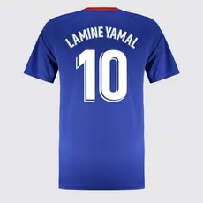 Camisa Barcelona Dry Fit Juvenil Azul e Vermelha 10 Lamine Yamal