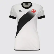 Camisa Kappa Vasco Supporter Graphik Feminina Branca e Preta
