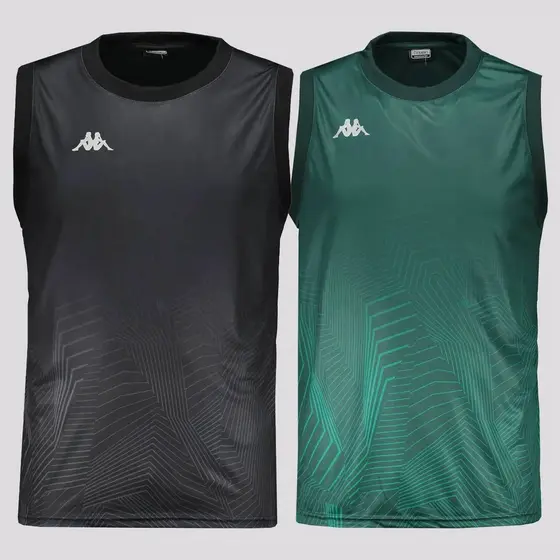 Kit 2 Regatas Kappa Nuuk Preta e Verde