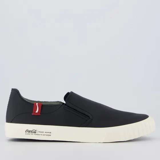 Tênis Coca Cola Philadelphia Leather Preto e Branco