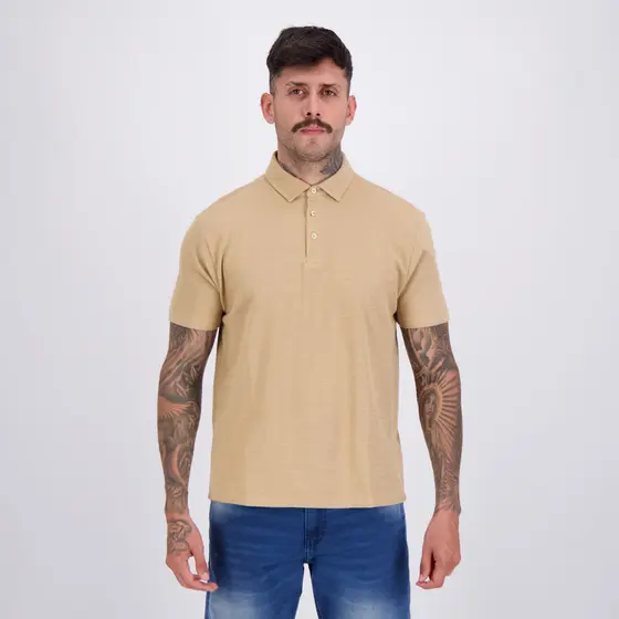 Polo Aramis Malha Tricot Bege