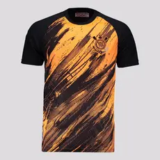 Camisa Corinthians Rajados Preta e Laranja