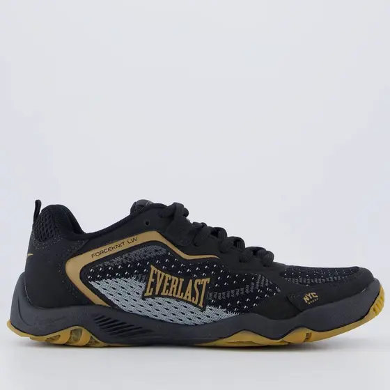 Tênis Everlast Forceknit Low Preto e Dourado