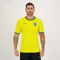 Camisa Placar Brasil Brasão Amarela