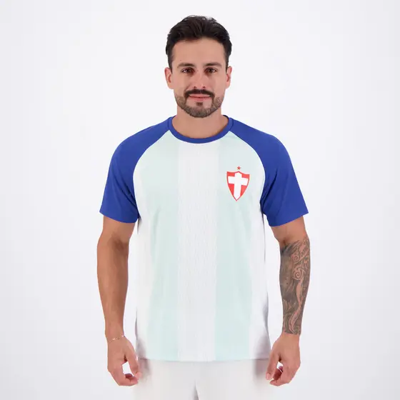 Camisa Palmeiras Savoia Raglan Branca e Azul
