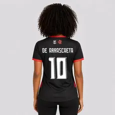 Camisa Flamengo Emoção Feminina Listrada Vermelha 10 De Arrascaeta