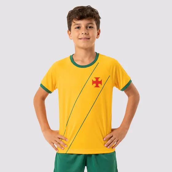 Camisa Vasco Folha Juvenil Amarela