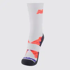 Meia New Balance Performance Run Cano Alto Feminina Branca e Laranja