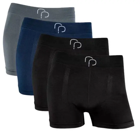 Kit 4 Cueca Boxer Masculino Microfibra Sem Costura Adulto Box Elastano