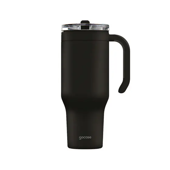 Copo Life Gocase 880ml - Aço Inox, Tampa e Canudo Tritan, Isolamento a Vácuo Bebidas Quente e Fria