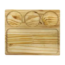 Petisqueira Com Porta Ramequins Tábua Para Frios Pães e Petiscos Decorativa