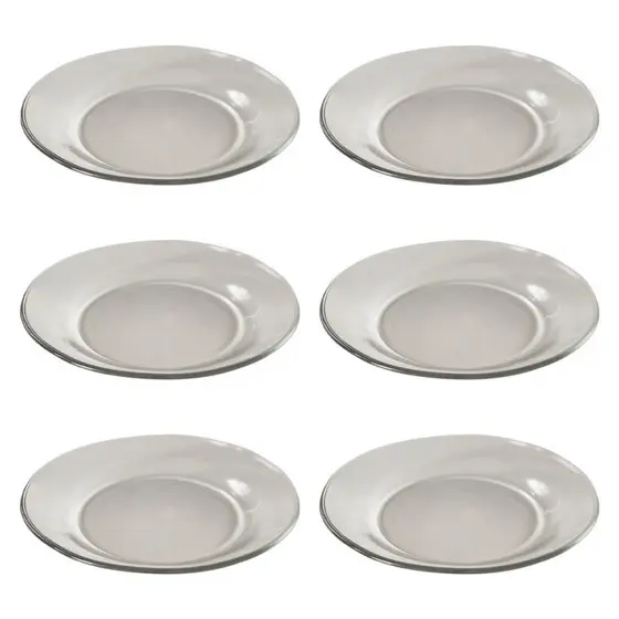 Kit 6 Pratos Fundos Vidro 22 cm Resistentes Para Cozinha Servir Almoço Jantar