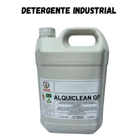 DETERGENTE INDUSTRIAL CONCENTRADO BIODEGRADÁVEL PARA LIMPEZA DE PEÇAS METÁLICAS, GRAXA E ÓLEO