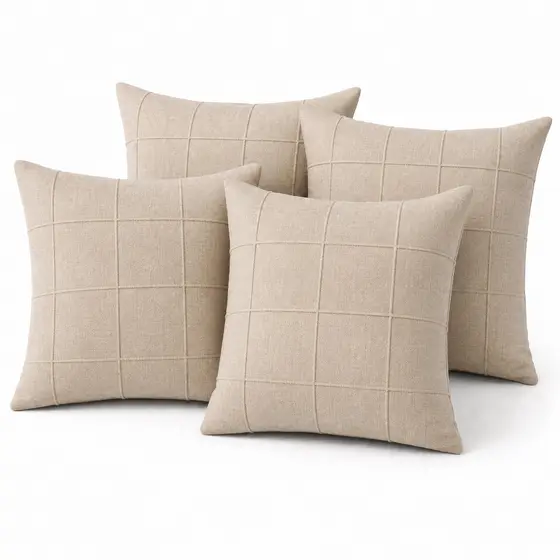 Kit Capas Almofada 40x40 Linho Rústico Moderno Toque Macio Luxo Sofá Poltrona Sala Quarto Zíper