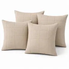Kit Capas Almofada 40x40 Linho Rústico Moderno Toque Macio Luxo Sofá Poltrona Sala Quarto Zíper