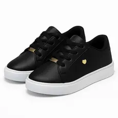 Tênis Infantil Menina preto /Preto Dourado Confortável e Leve Para Escola