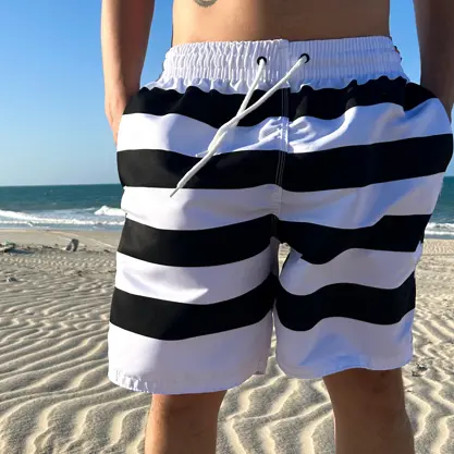 Short Bermuda Masculino Tactel Moda Praia Verão Varias Cores Listrado Verão Praia Academia