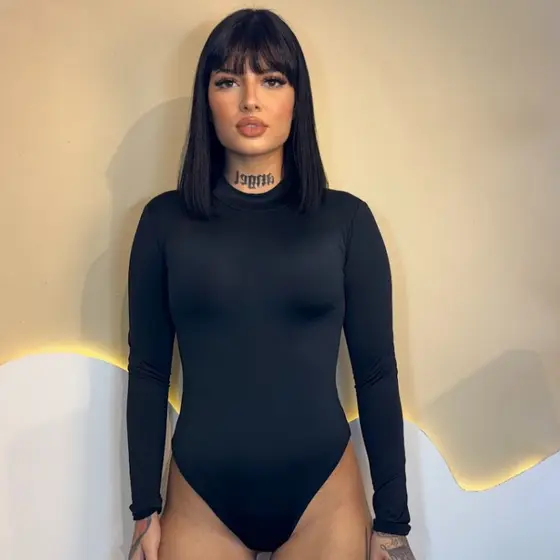 Body Feminino Básico Gola Manga Longa Suplex Premium Casual E Elegante