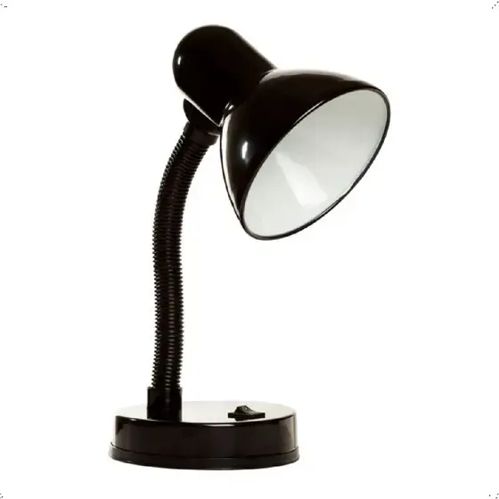 Luminária Mesa 35cm Articulada Quarto Escritório Preta -Kian