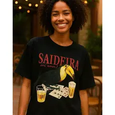 Camiseta Feminina T-Shirt Estampa Amazonia Saideira Cores Diversas Algodão Manga Curta Blogueira