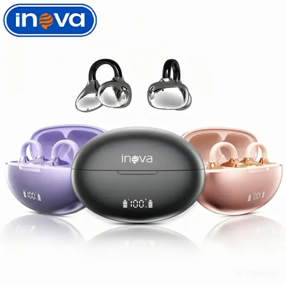 INOVA Fones de Ouvido Bluetooth Sem Fio TWS clipe - Gamer e Esportivo, Compatível com Android/iOS