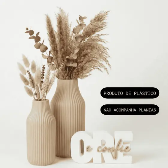 Vasos Minimalistas e Frase "Ore e Confie" – Kit Decorativo Religioso de Fé e Estilo