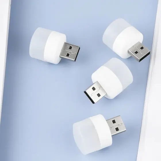 Lâmpada USB Luz Led Redonda Portátil Iluminação Leitura Rushed