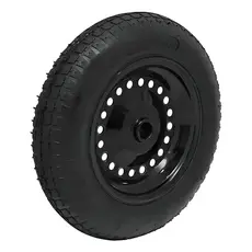 Roda Carrinho De Mão Aço Completa Pneu Câmara 3.25/8 Preto - Preto