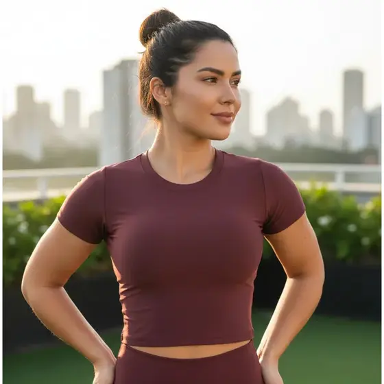 Cropped Esportivo Suplex Blusa Academia Corrida Pilates Caminhada