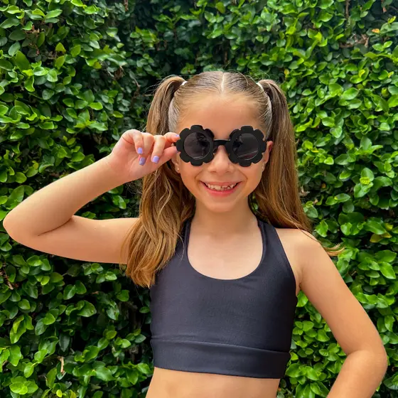 Top Esportivo Infantil Roupa de Treino Para Meninas Moda Fitness Kids