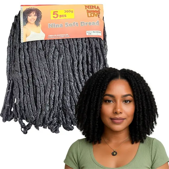 Cabelo Nina Pacotão Fibra Organico 360g Crochet Braid BreedLove Cachos Afro Trança Penteado
