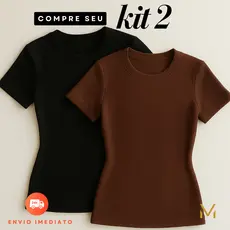 Kit 2 Blusa Feminina Estilosa Ribana Canelado Casual Tendência Verão